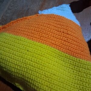 Crochet Candy Corn Pillow